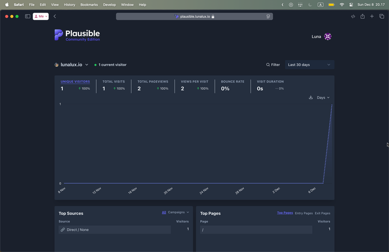 Plausible Dashboard