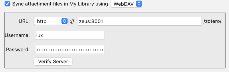 zotero webdav config